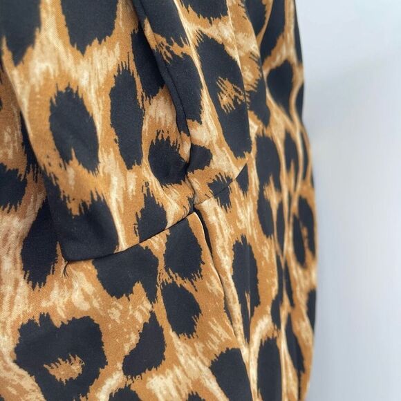 SHEIN Curve Leopard Print Midi Dress 3XL Elastic Waist Long Sleeve ~48” - Picture 7 of 16